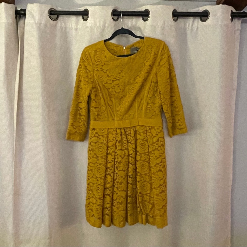 Mustard Yellow Lace Dress